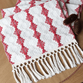 Christmas Red Table Runner 13x72 Inches Long Christmas Runner for Table Boho Table Decor Rustic Farmhouse Xmas Decoration for Home Party Decor (R