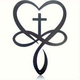 CIFbuy Metal Paint Baked Cross Heart Infinity Ichthys Wall Art Christian Home Decor (TikTok, temu pickup)