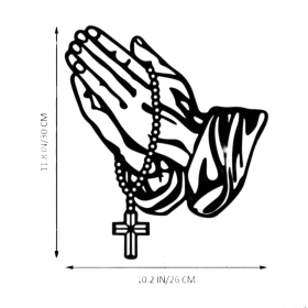CIFbuy "Gothic Black Metal Cross Wall Art - Prayer Faith Decor for Bedroom, Living Room, Office, Bathroom & Kitchen - Halloween Home Decor